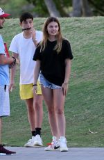 THYLANE BLONDEAU in Jeans Shorts Out in Miami 12/23/2017