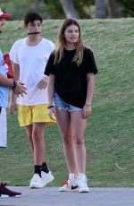 THYLANE BLONDEAU in Jeans Shorts Out in Miami 12/23/2017