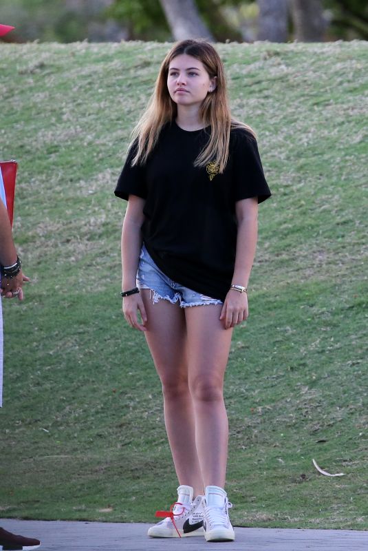 THYLANE BLONDEAU in Jeans Shorts Out in Miami 12/23/2017