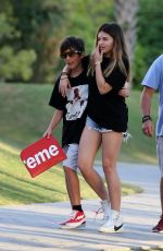 THYLANE BLONDEAU in Jeans Shorts Out in Miami 12/23/2017