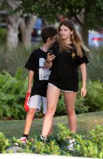 THYLANE BLONDEAU in Jeans Shorts Out in Miami 12/23/2017