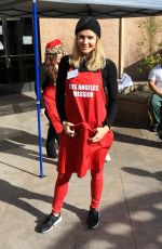 TORRIE WILSON at LA Mission Serves Christmas to the Homeless in Los Angeles 12/22/2017