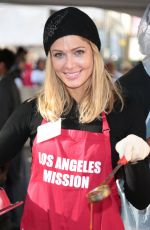 TORRIE WILSON at LA Mission Serves Christmas to the Homeless in Los Angeles 12/22/2017