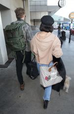 VANESSA HUDGENS and Austin Butler at Los Angeles International Airport 12/16/2017