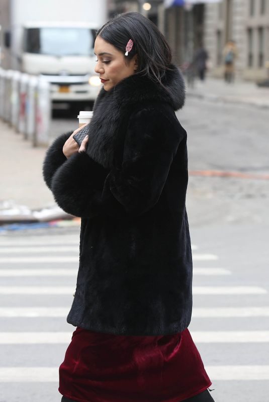 VANESSA HUDGENS Having Coffee Break to the Set of Second Act in New York 12/15/2017