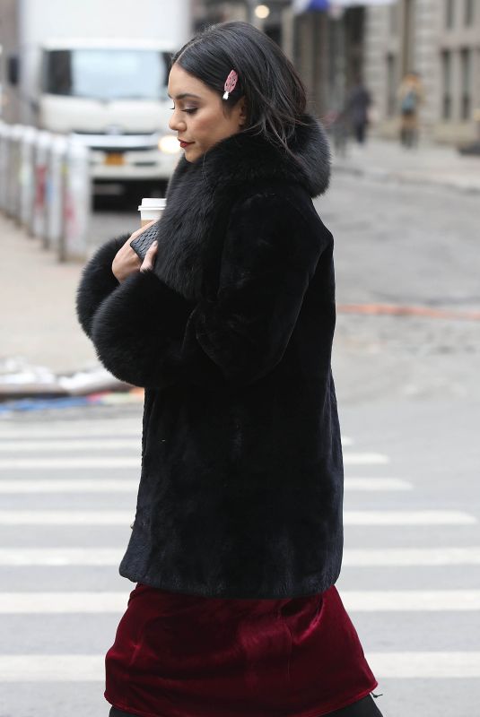 VANESSA HUDGENS Having Coffee Break to the Set of Second Act in New York 12/15/2017