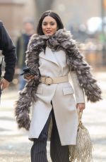 VANESSA HUDGENS on the Set of Second Act in New York 12/04/2017