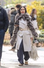 VANESSA HUDGENS on the Set of Second Act in New York 12/04/2017