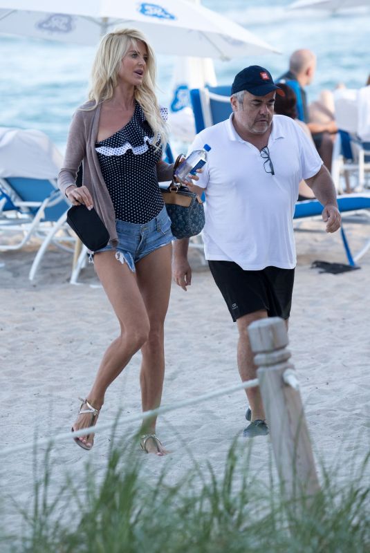 VICTORIA SILVSTEDT and Maurice Dabbah at a Beach in Miami 12/05/2017