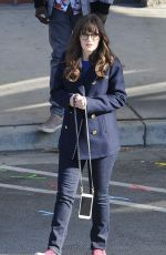ZOOEY DESCHANEL on the Set of New Girl in Los Angeles 12/21/2017