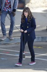 ZOOEY DESCHANEL on the Set of New Girl in Los Angeles 12/21/2017