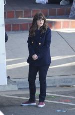 ZOOEY DESCHANEL on the Set of New Girl in Los Angeles 12/21/2017