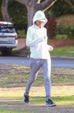 ALESSANDRA AMBROSIO Out Jogging in Los Angeles 01/23/2018