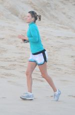 ALI LARTER Jogging on the Beach in Mexico 12/31/2017