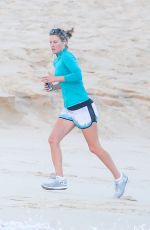 ALI LARTER Jogging on the Beach in Mexico 12/31/2017