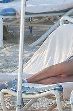 ALI LARTER Jogging on the Beach in Mexico 12/31/2017