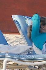 ALI LARTER Jogging on the Beach in Mexico 12/31/2017