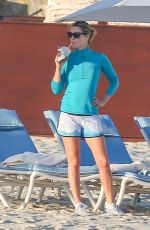 ALI LARTER Jogging on the Beach in Mexico 12/31/2017