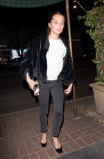 ALICIA VIKANDER Arrives at Madeo Restaurant in West Hollywood 01/15/2018