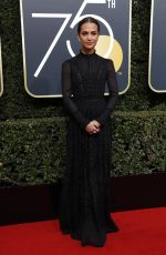 ALICIA VIKANDER at 75th Annual Golden Globe Awards in Beverly Hills 01/07/2018