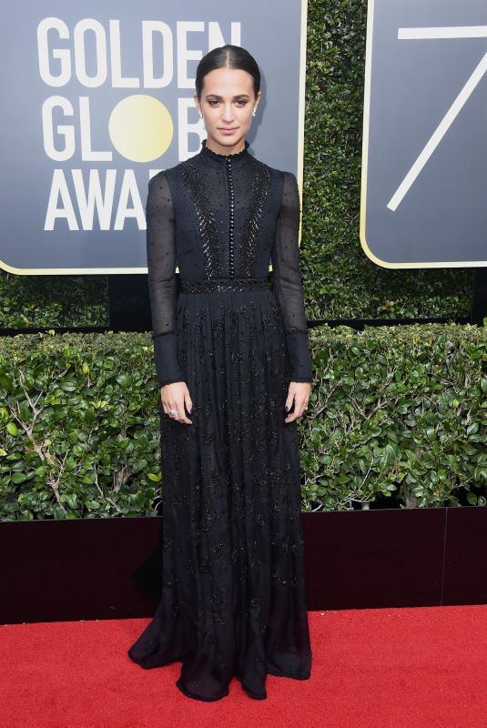 ALICIA VIKANDER at 75th Annual Golden Globe Awards in Beverly Hills 01/07/2018