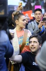 ALYSSA MILANO at a Protest in Los Angeles 01/04/2018