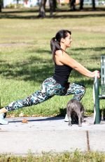 ANDREA CALLE Working Out at a Park in Los Angeles 01/10/2018