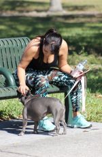 ANDREA CALLE Working Out at a Park in Los Angeles 01/10/2018