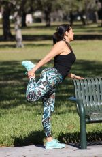 ANDREA CALLE Working Out at a Park in Los Angeles 01/10/2018
