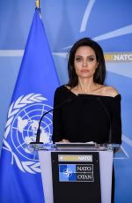 ANGELINA JOLIE Speak at Nato Headquarters in Brussels 01/31/2018