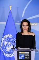 ANGELINA JOLIE Speak at Nato Headquarters in Brussels 01/31/2018