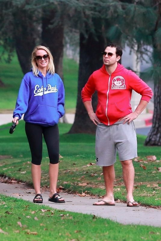 ANNA CAMP and Skylar Astin Walks Their Dog in Los Feliz 01/03/2018