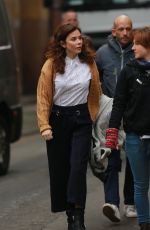 ANNA FRIEL on the Set of Butterfly in Manchester City Centre 01/09/2018