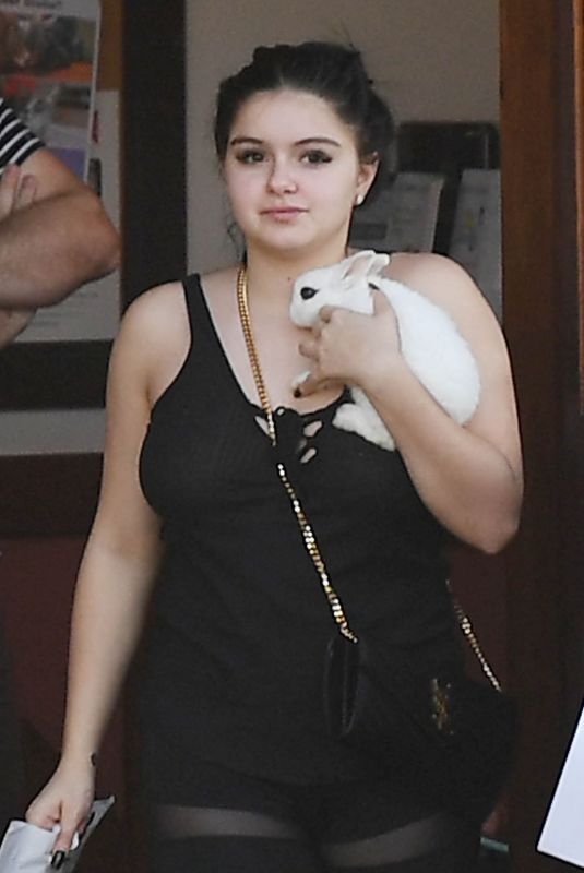 ARIEL WINTER with Her Pet Bunny Leaves a Veterinarian in Los Angeles 01/30/2018