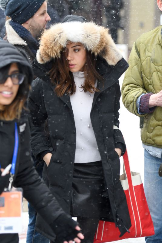 AUBREY PLAZA Out at Sundance Film Festival in Park City 01/21/2018