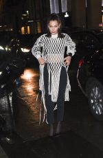 BELLA HADID Arrives at Hotel Costes in Paris 01/20/2018
