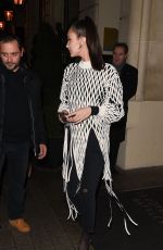 BELLA HADID Arrives at Hotel Costes in Paris 01/20/2018