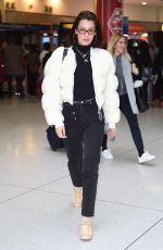 BELLA HADID Arrives at JFK Airport in New York 01/25/2018