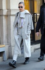 BELLA HADID at a Electronic Cigarette Store in Milan 01/13/2018