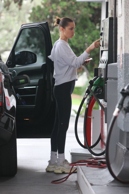 BELLA HADID at a Gas Station in Beverly Hills 01/08/2018