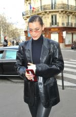 BELLA HADID Heading to Bulgari Store in Paris 01/24/2018