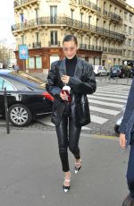 BELLA HADID Heading to Bulgari Store in Paris 01/24/2018