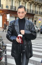 BELLA HADID Heading to Bulgari Store in Paris 01/24/2018