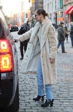 BELLA HADID Leaves Bar Pitti in New York 01/26/2018