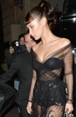 BELLA HADID Leaves Her Hotel in Paris 01/22/2018