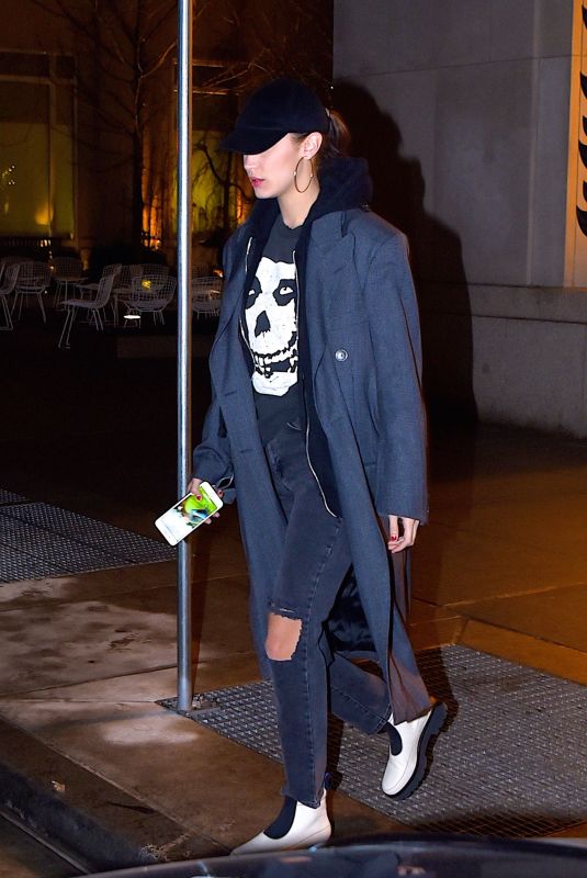BELLA HADID Out and About in New York 01/11/2018