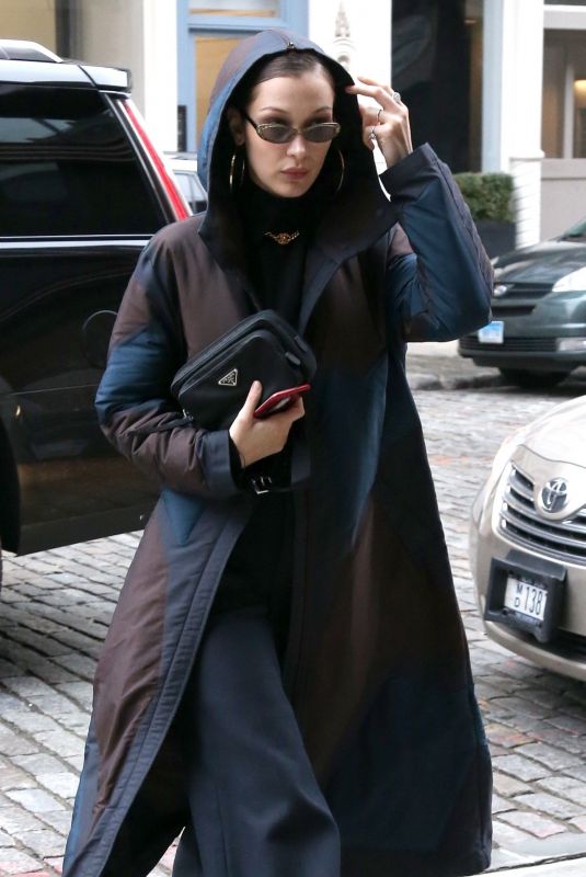 BELLA HADID Out and About in New York 01/28/2018