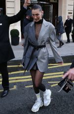 BELLA HADID Out and About in Paris 01/17/2018