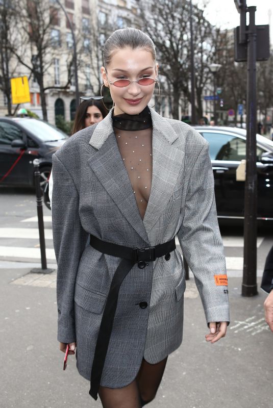 BELLA HADID Out and About in Paris 01/17/2018