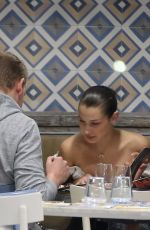 BELLA HADID Out for Pizza in Milan 01/15/2018